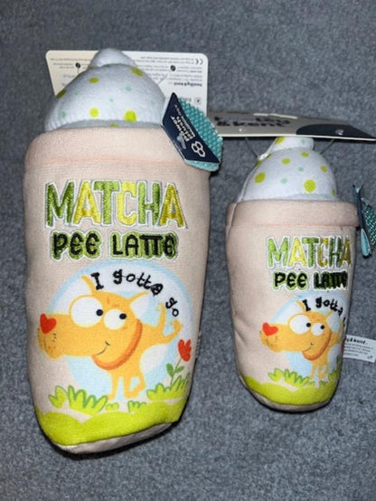 Matcha Pee Latte Dog Toy (Double Sided)