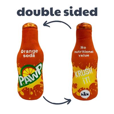 Orange Soda Pawp Dog Toy (Double Sided)