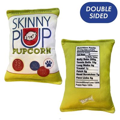 Skinny Pup Pupcorn Dog Toy (Double Sided)